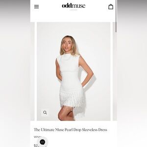 The Ultimate Muse Pearl Drop Sleeveless Dress - White